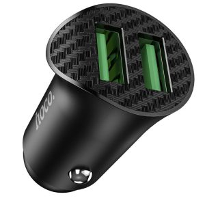 Cargador Auto Hoco Z9 Sin Cable Dual QC3.0 Negro
